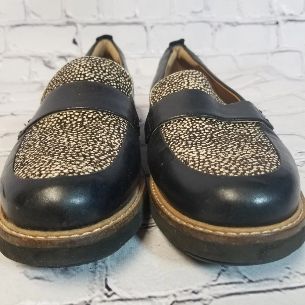 Clarks Glick Avalee black spotted loafers